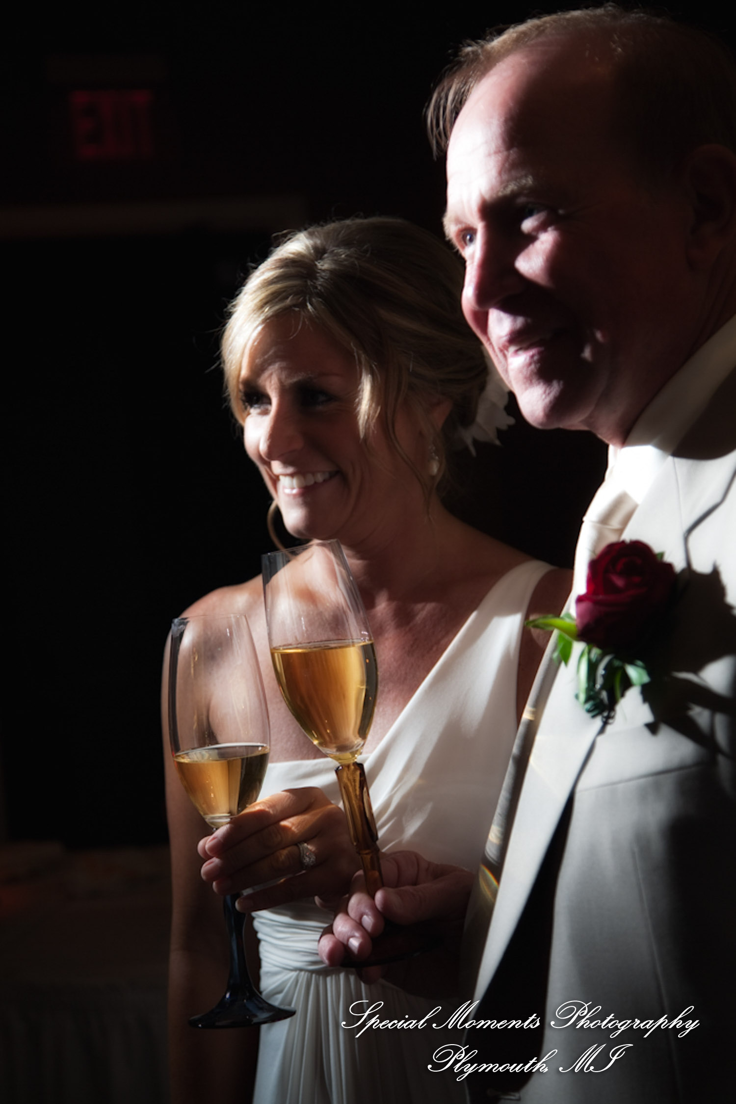 Pete & Paula at Fiamma Grill Plymouth MI wedding photograph