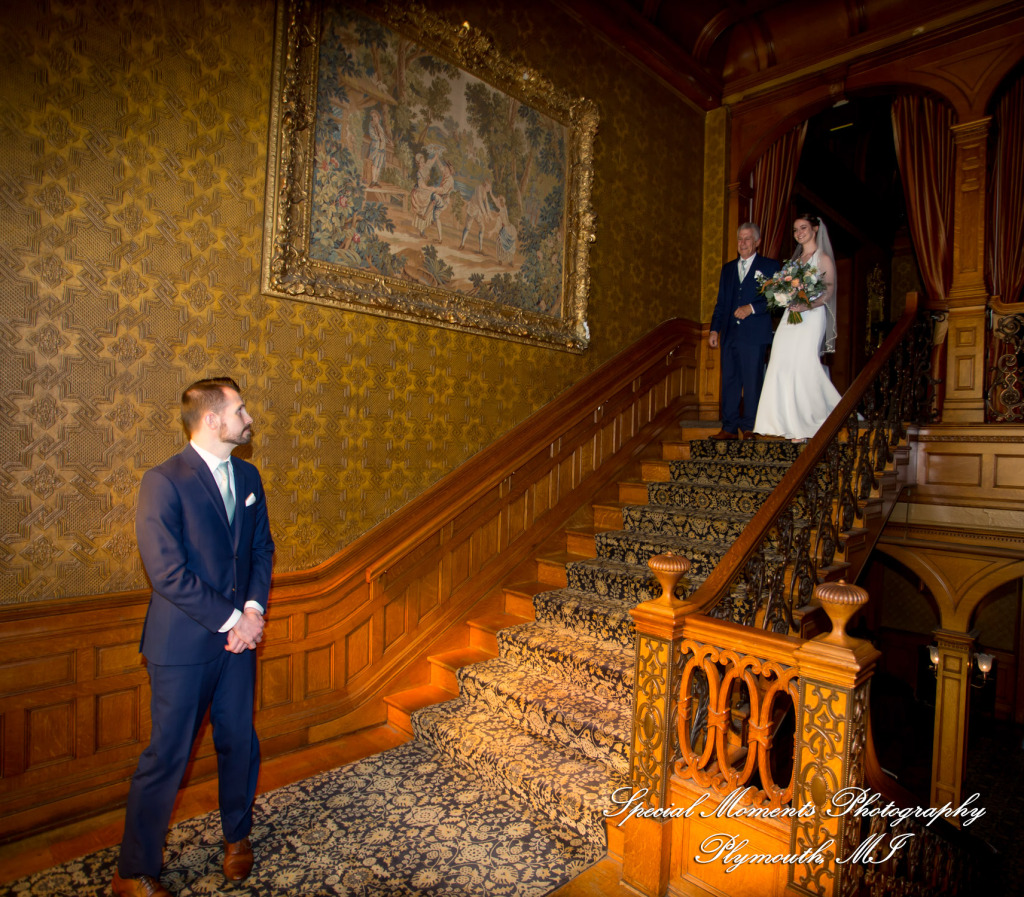 Andrea & Jonathan at The Whitney Detroit MI wedding photograph