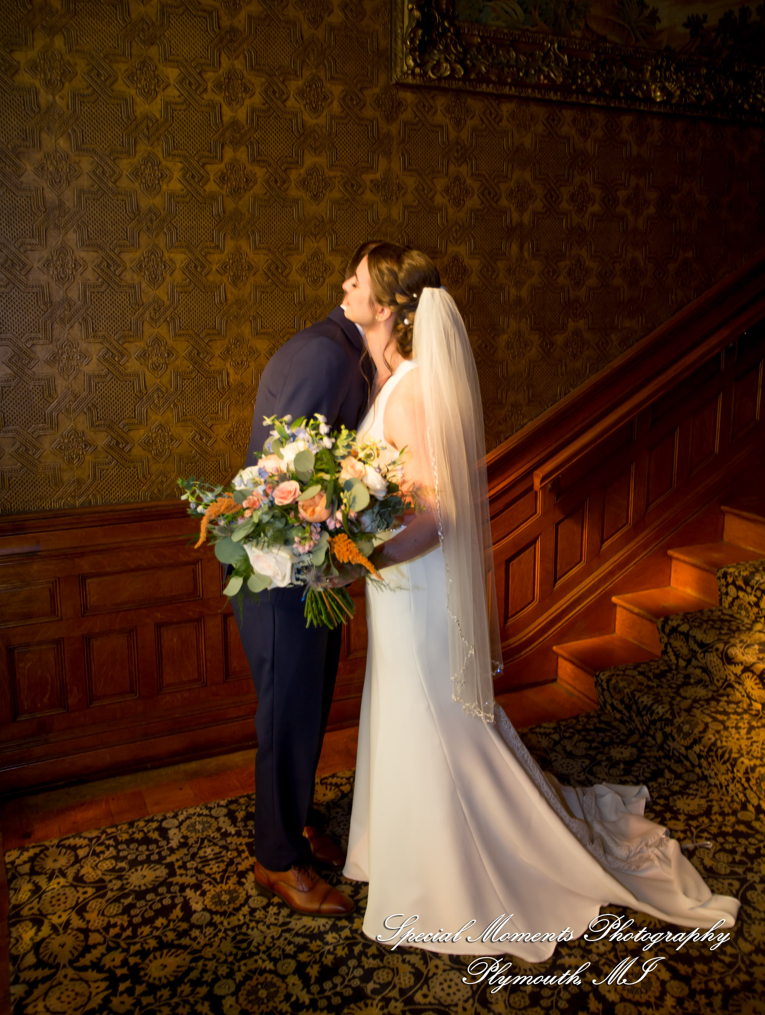 Andrea & Jonathan at The Whitney Detroit MI wedding photograph