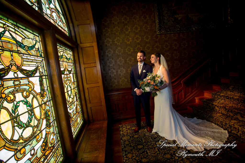 Andrea & Jonathan at The Whitney Detroit MI wedding photograph