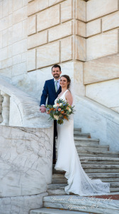 Andrea & Jonathan at Detroit Public Library Detroit MI wedding photograph