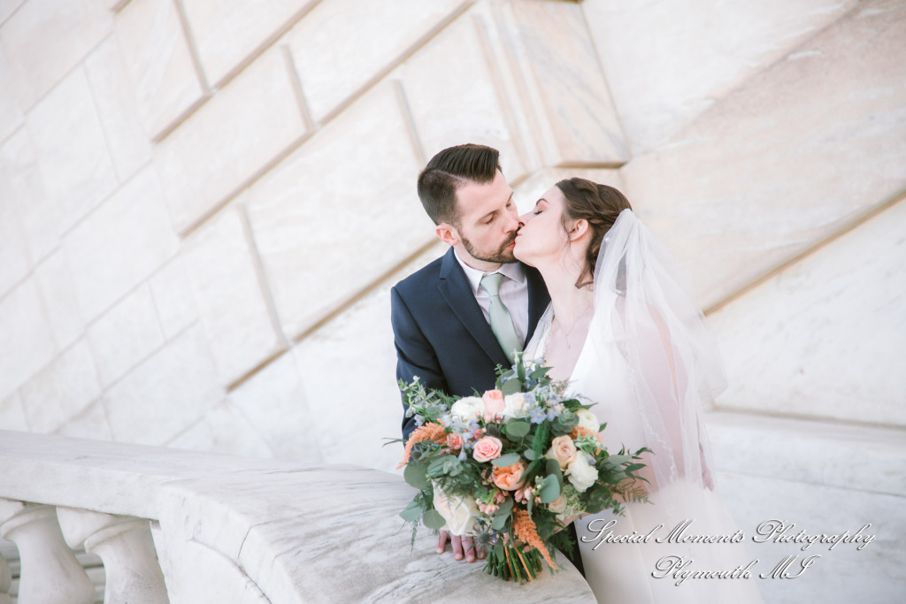 Andrea & Jonathan at Detroit Public Library Detroit MI wedding photograph