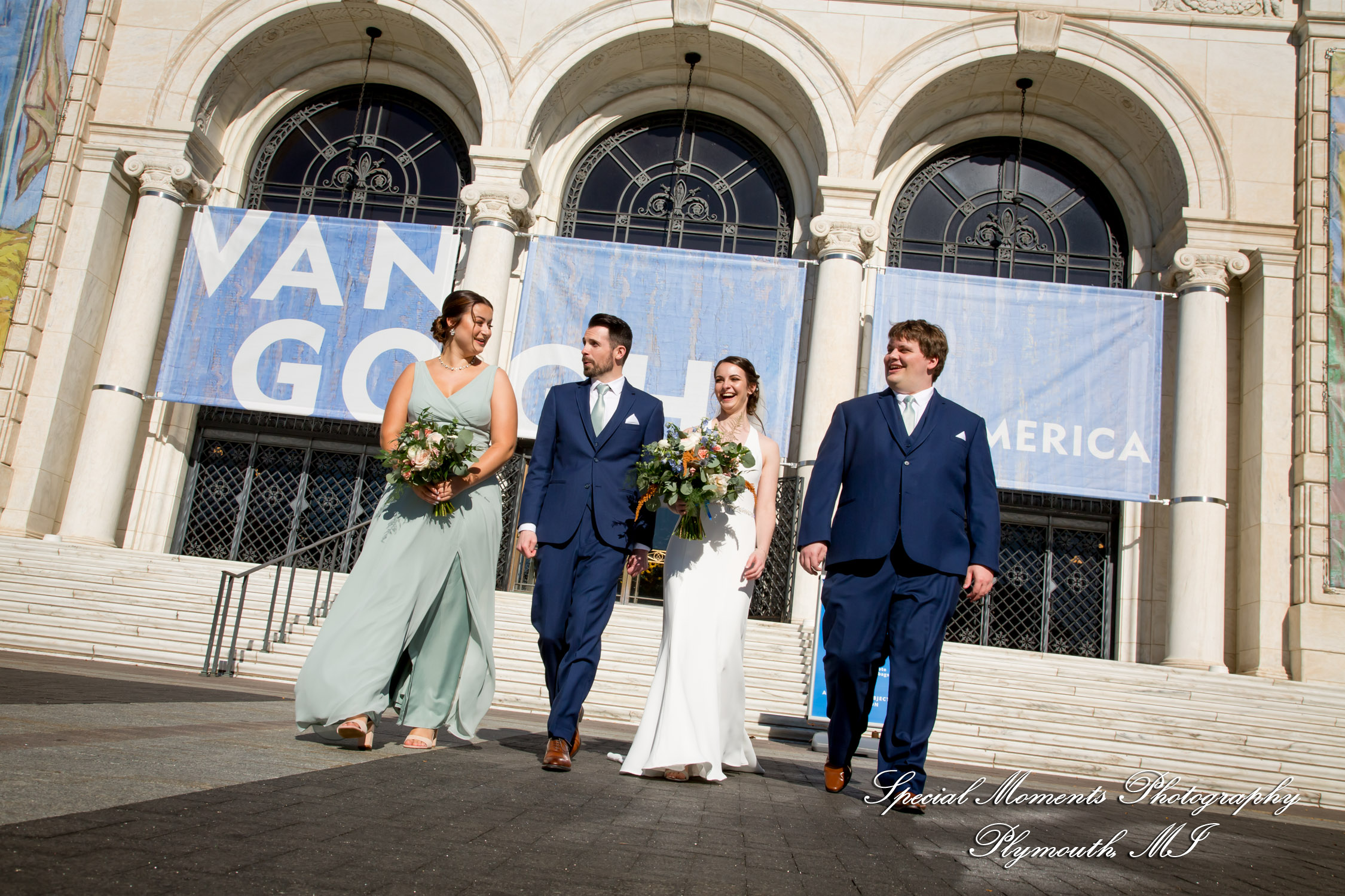 Andrea & Jonathan at Detroit Public Library Detroit MI wedding photograph