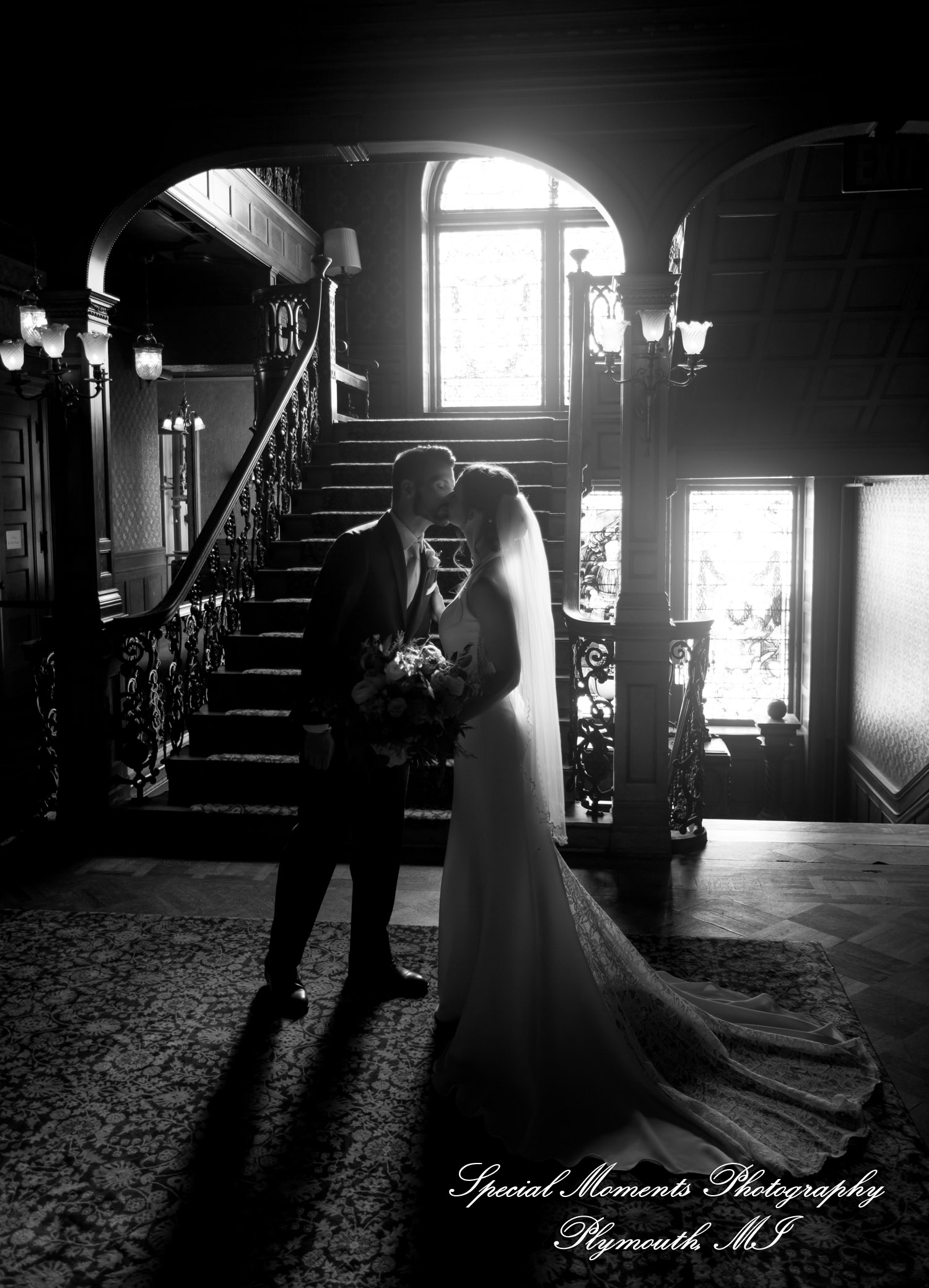Andrea & Jonathan at The Whitney Detroit MI wedding photograph