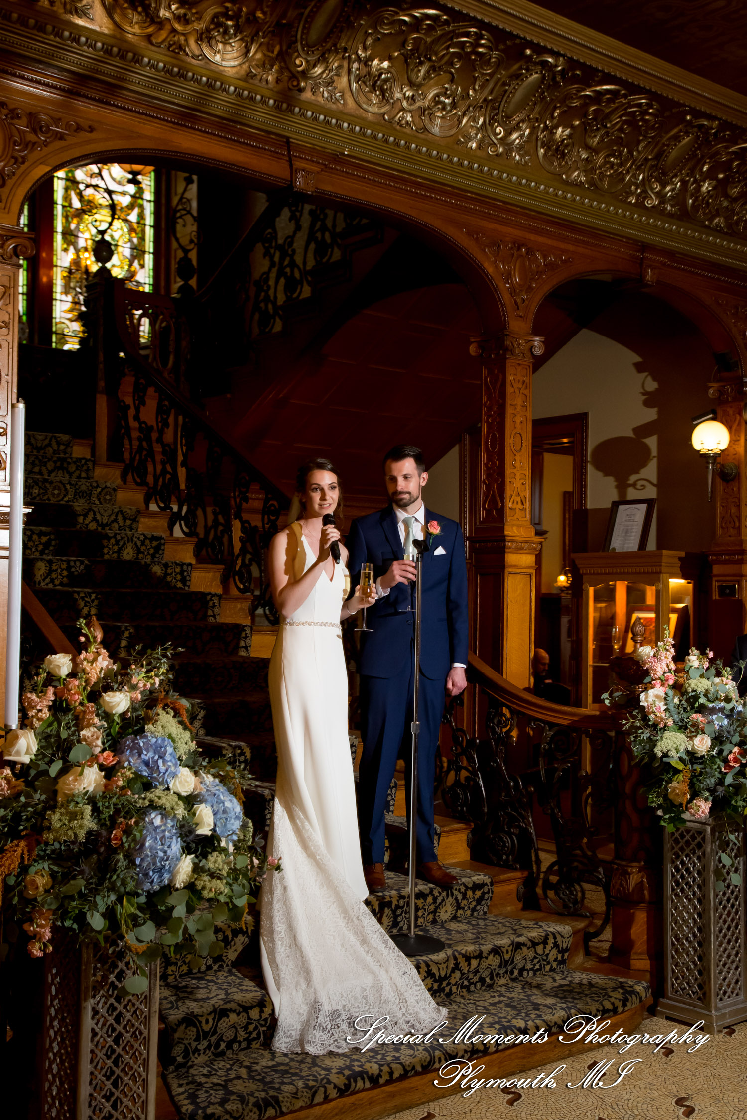 Andrea & Jonathan at The Whitney Detroit MI wedding photograph