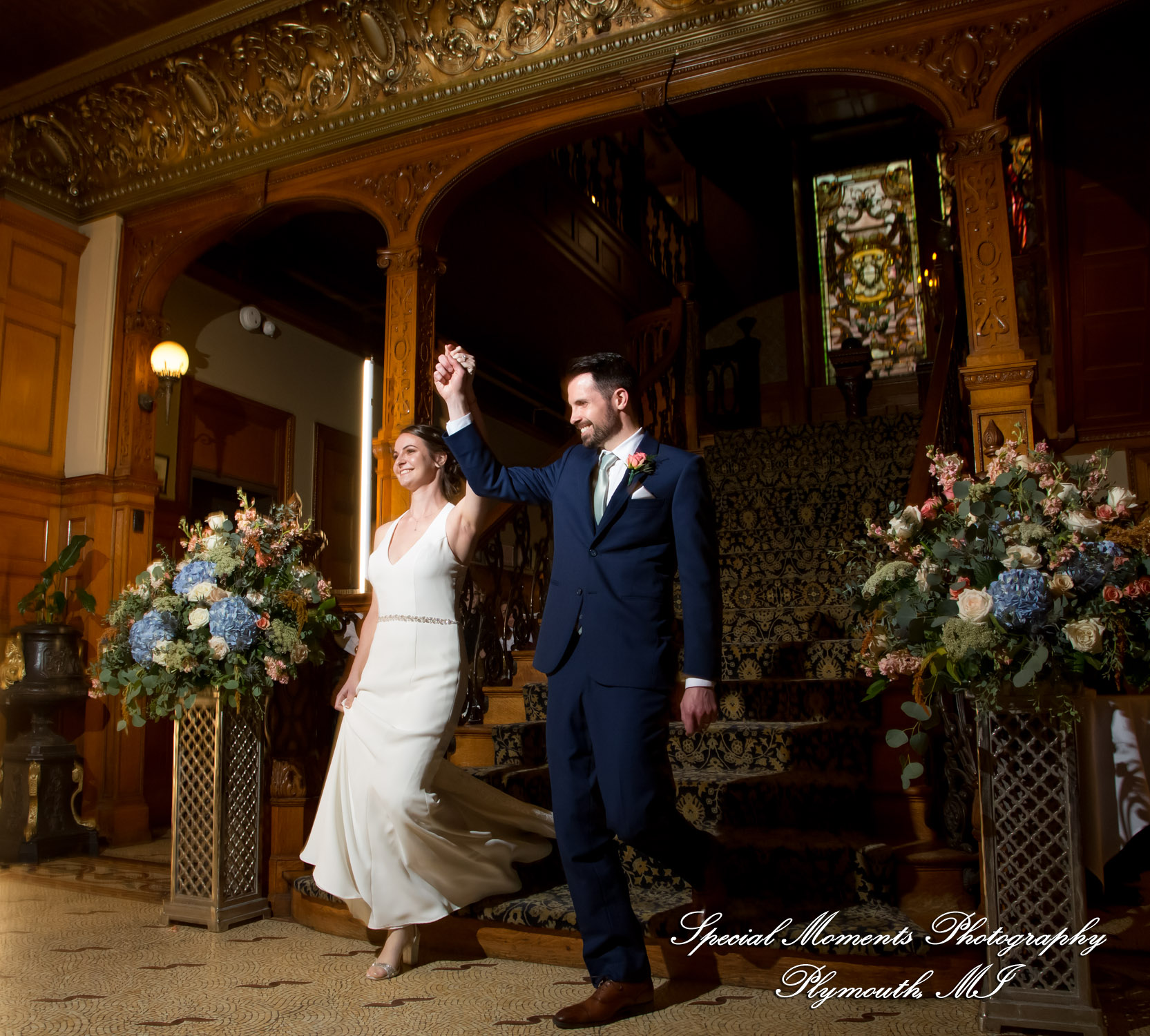 Andrea & Jonathan at The Whitney Detroit MI wedding photograph
