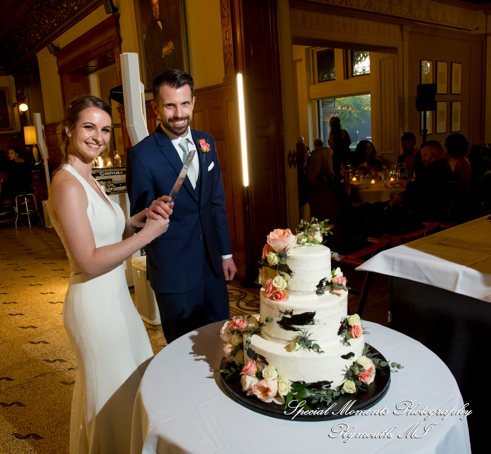 Andrea & Jonathan at The Whitney Detroit MI wedding photograph
