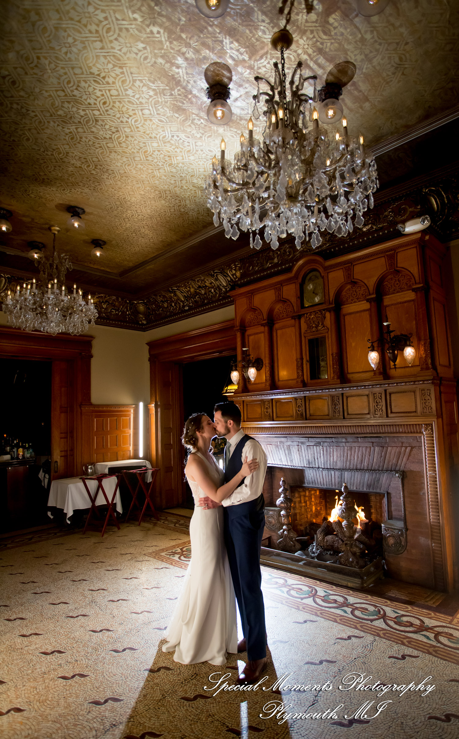 Andrea & Jonathan at The Whitney Detroit MI wedding photograph