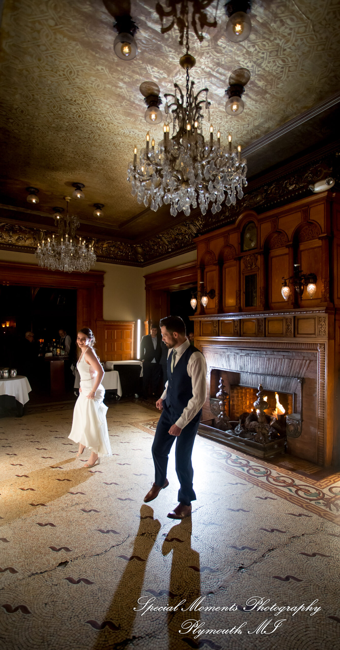 Andrea & Jonathan at The Whitney Detroit MI wedding photograph