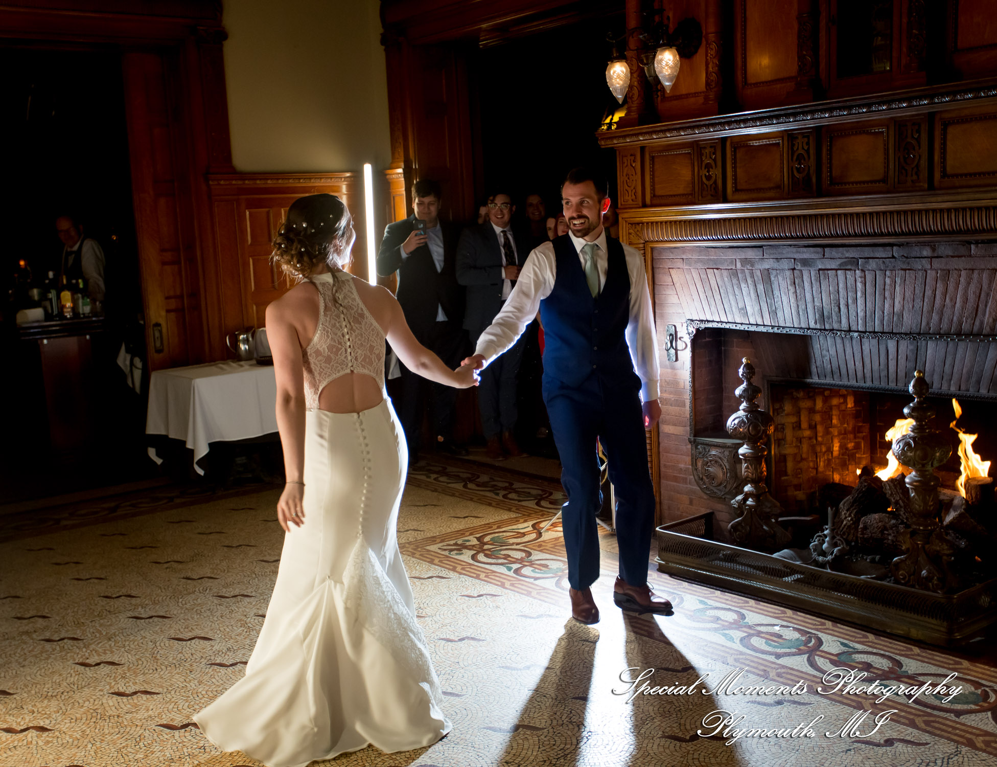 Andrea & Jonathan at The Whitney Detroit MI wedding photograph