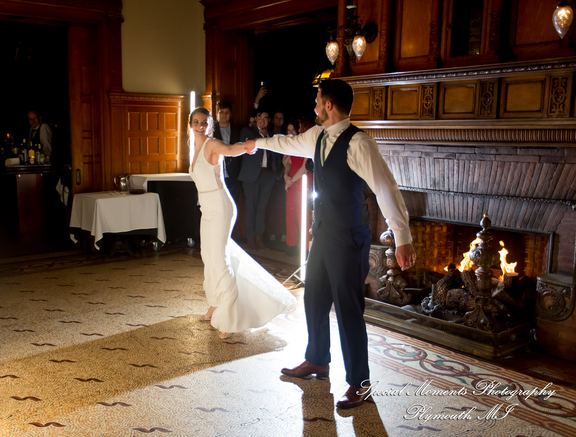 Andrea & Jonathan at The Whitney Detroit MI wedding photograph