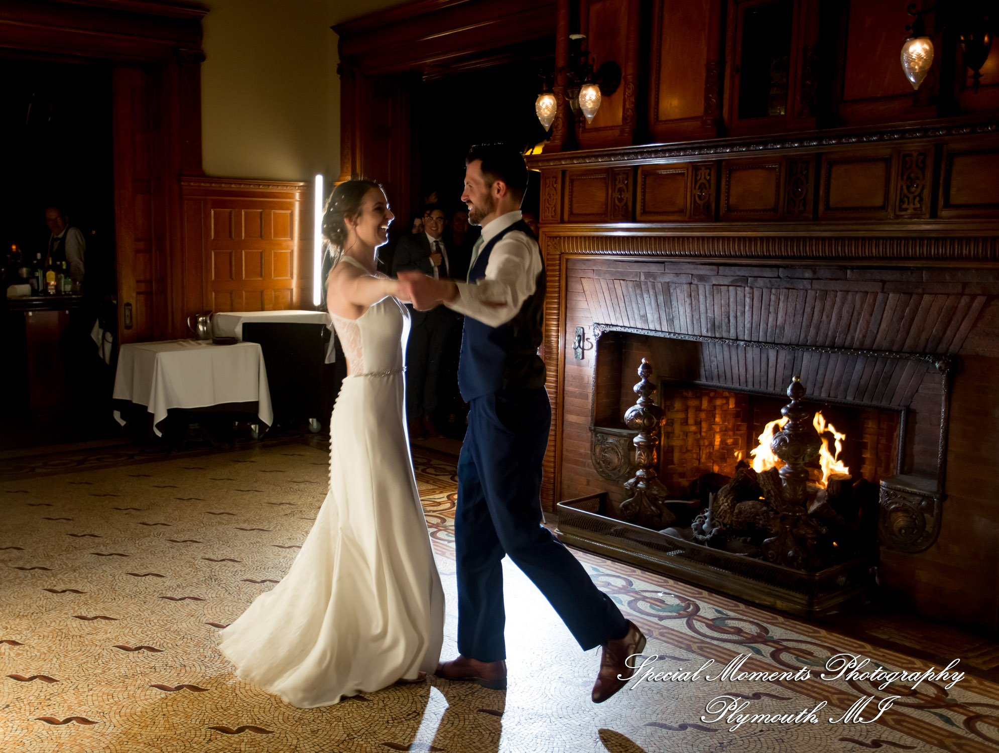 Andrea & Jonathan at The Whitney Detroit MI wedding photograph
