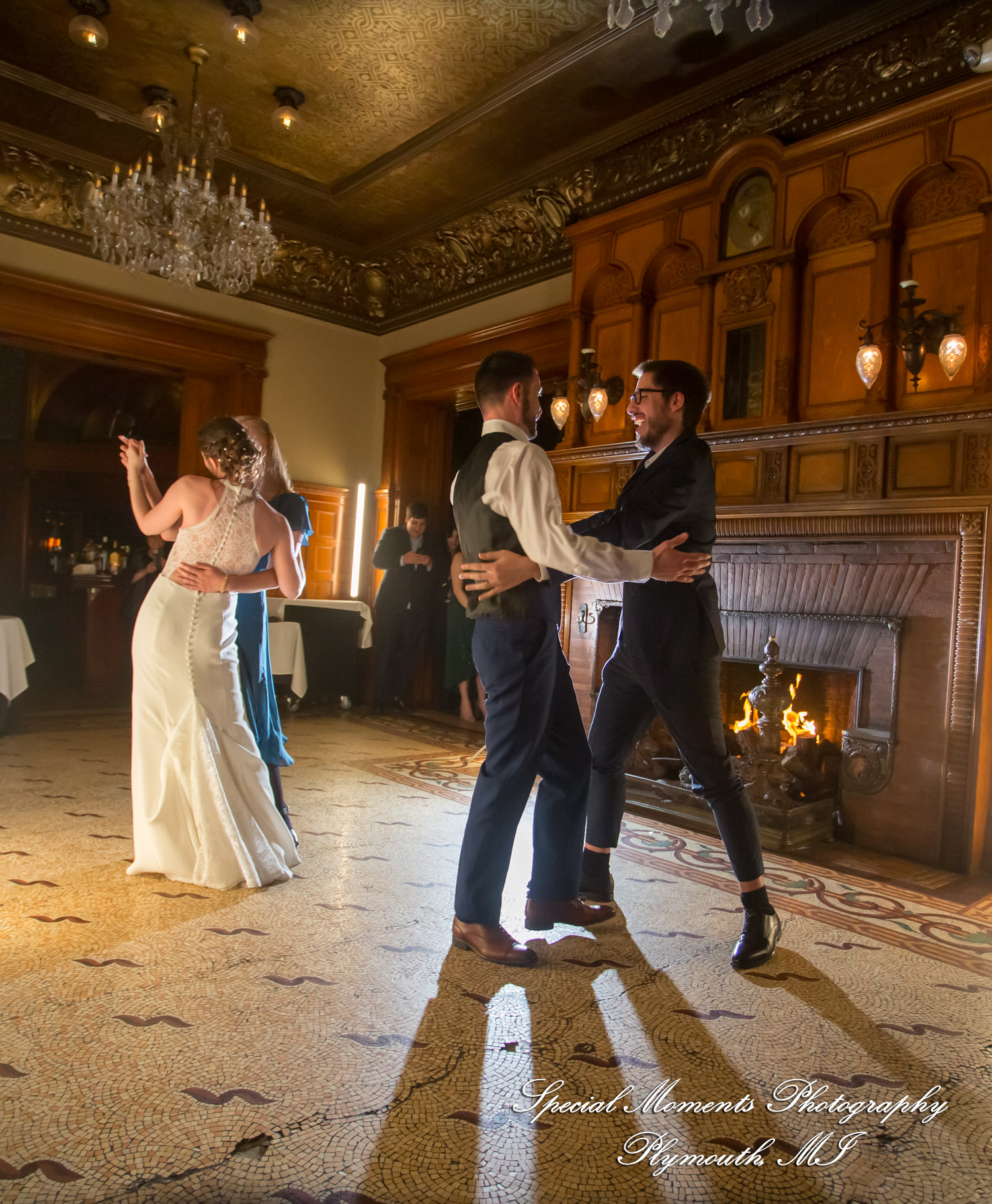 Andrea & Jonathan at The Whitney Detroit MI wedding photograph