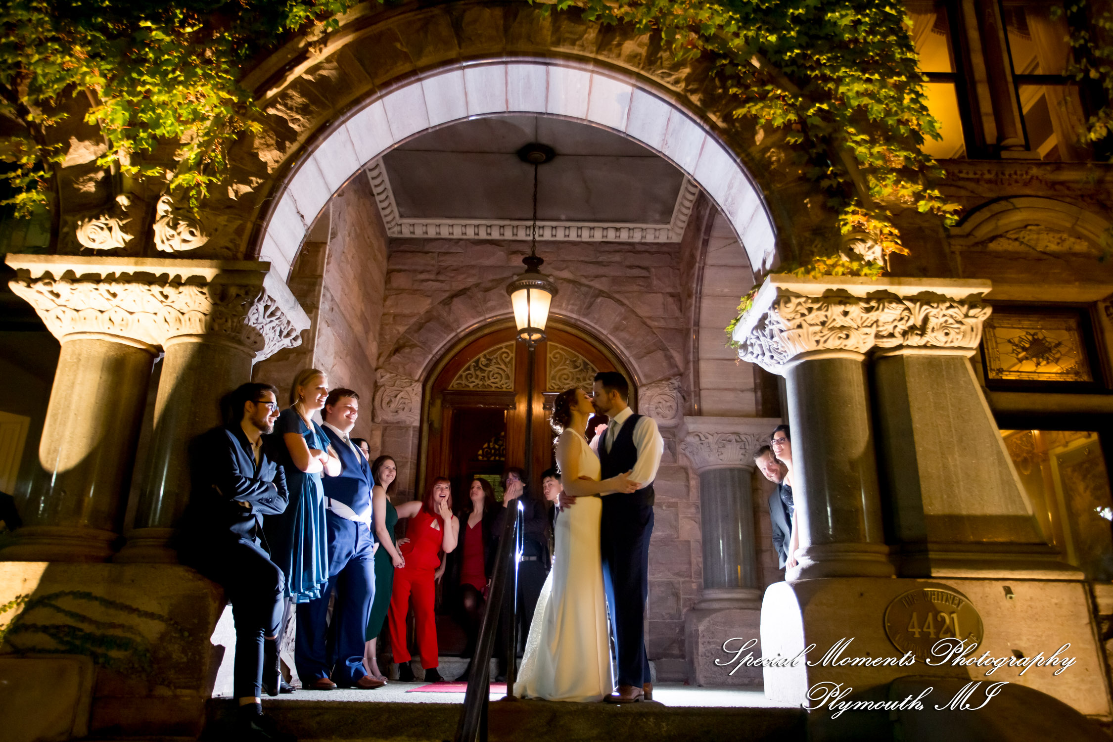 Andrea & Jonathan at The Whitney Detroit MI wedding photograph