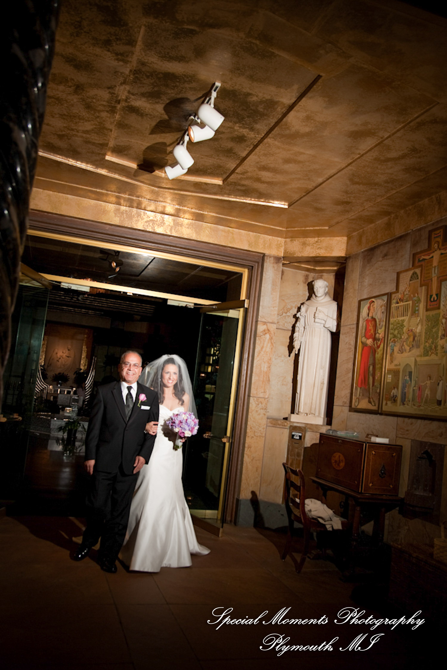 Marsha & Patrick at The Shrine of the Little Flower Royal Oak MI wedding photograph