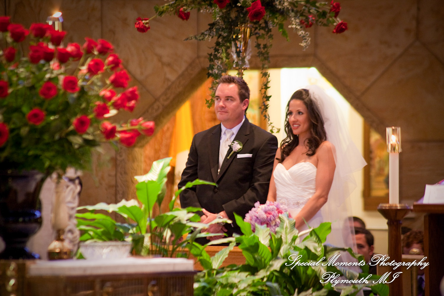 Marsha & Patrick at The Shrine of the Little Flower Royal Oak MI wedding photograph