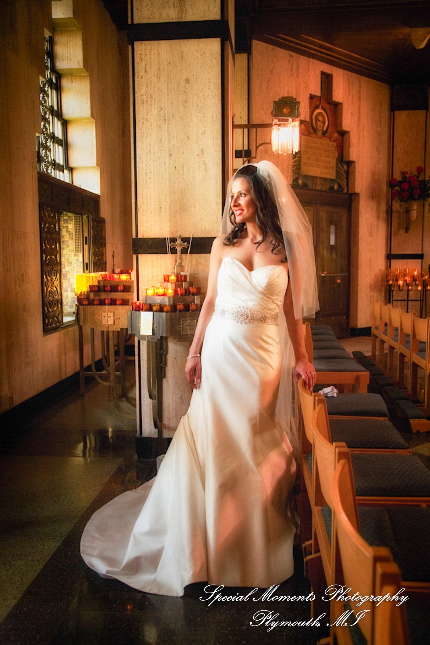 Marsha & Patrick at The Shrine of the Little Flower Royal Oak MI wedding photograph
