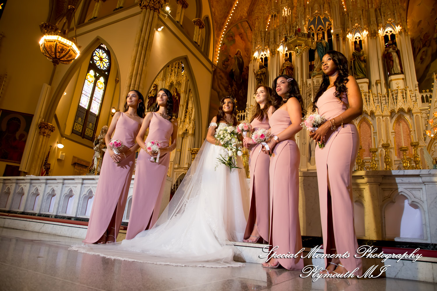 Heidy & Marcin at Sweetest Heart of Mary Church Detroit MI wedding photograph