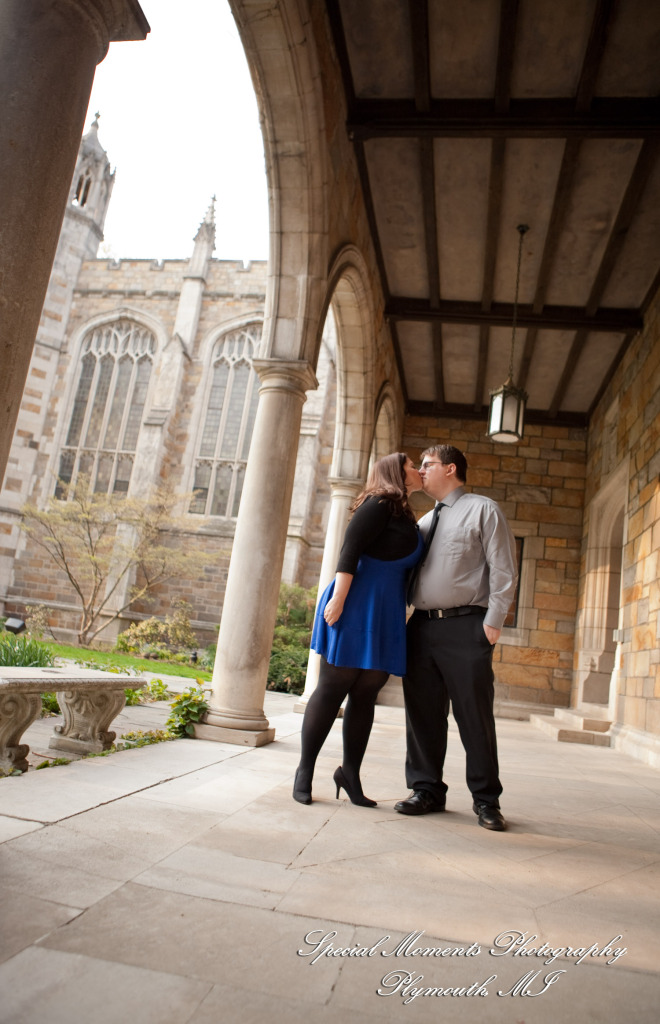 Jennifer & Joshua at Law Quad Ann Arbor MI Engagement wedding photograph