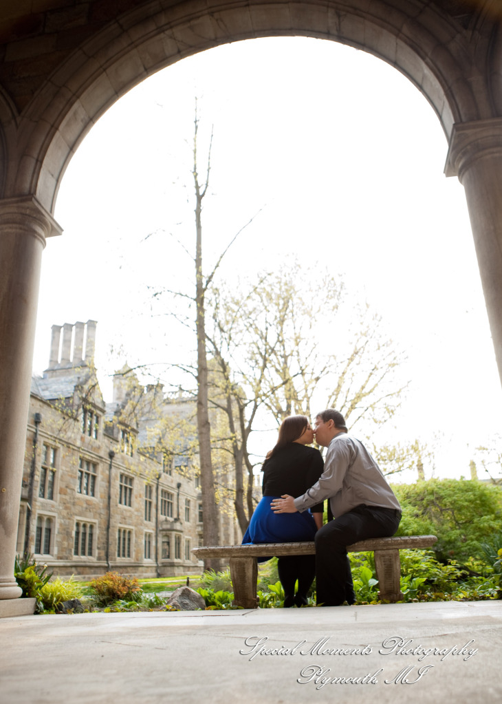 Jennifer & Joshua at Law Quad Ann Arbor MI Engagement wedding photograph