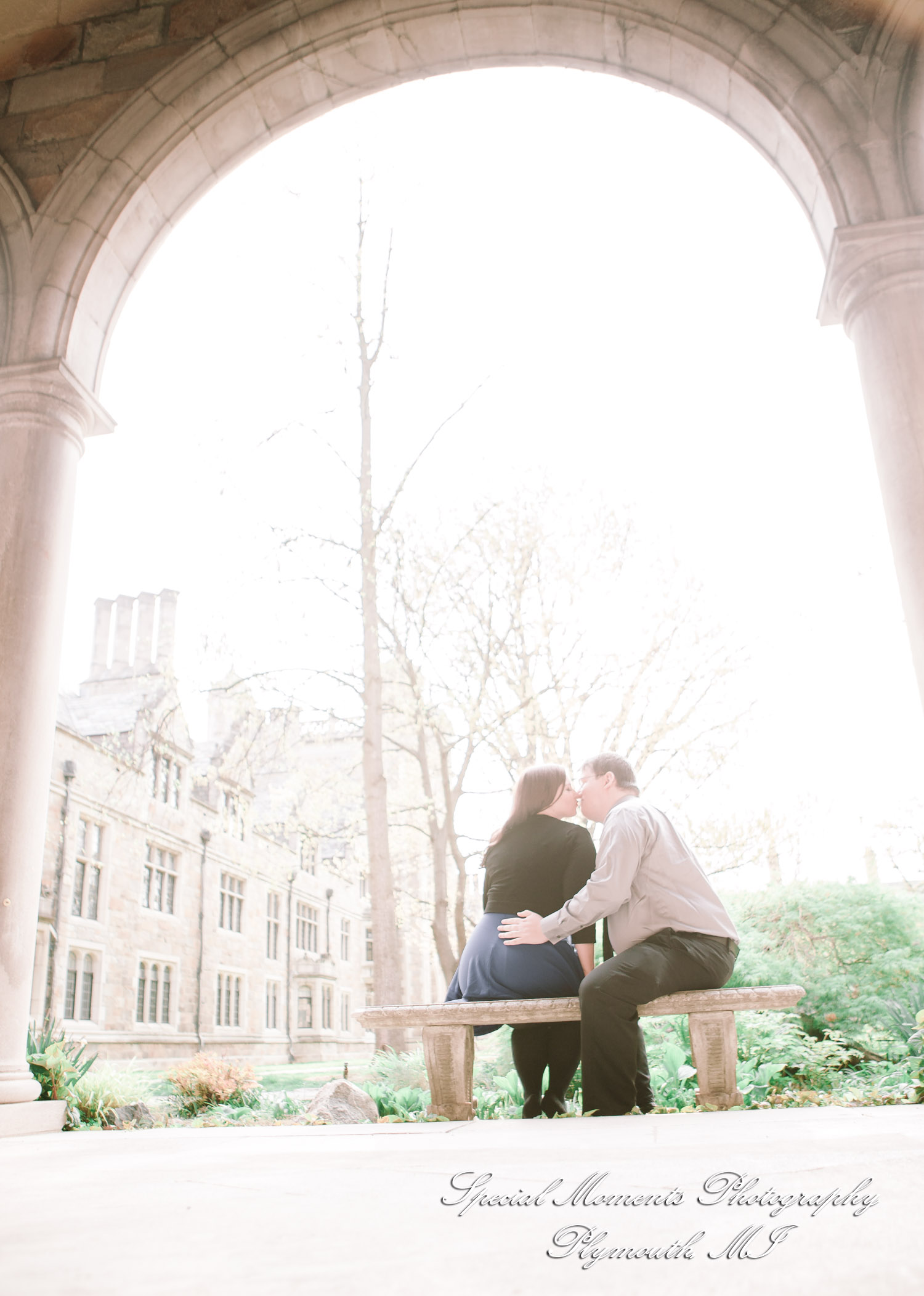 Jennifer & Joshua at Law Quad Ann Arbor MI Engagement wedding photograph