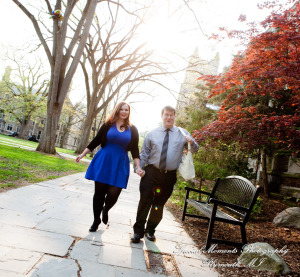 Jennifer & Joshua at Law Quad Ann Arbor MI Engagement wedding photograph