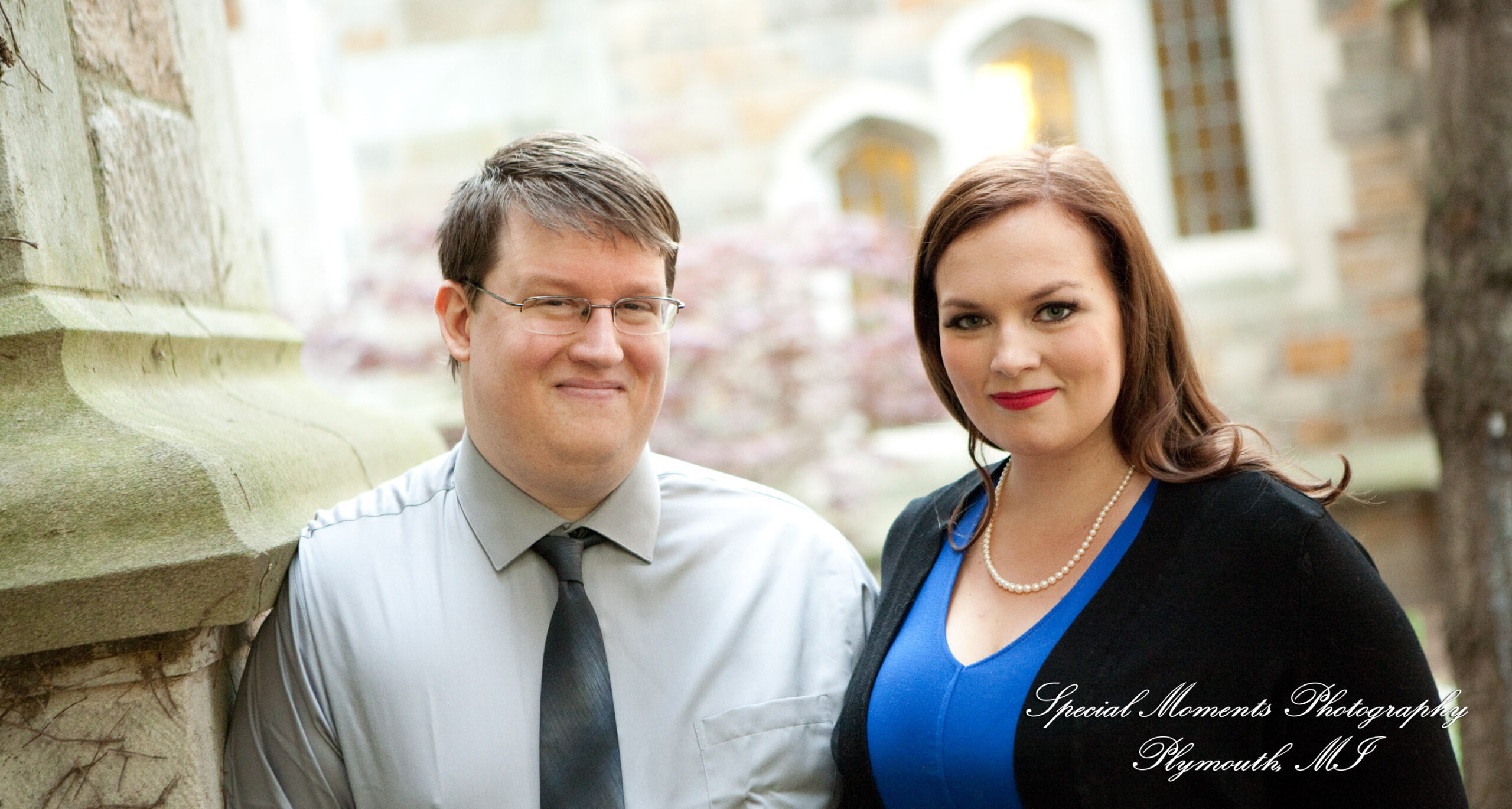 Jennifer & Joshua at Law Quad Ann Arbor MI Engagement wedding photograph