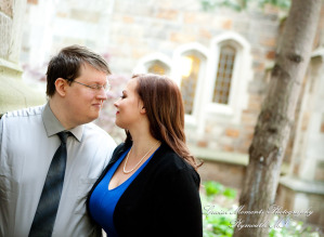 Jennifer & Joshua at Law Quad Ann Arbor MI Engagement wedding photograph