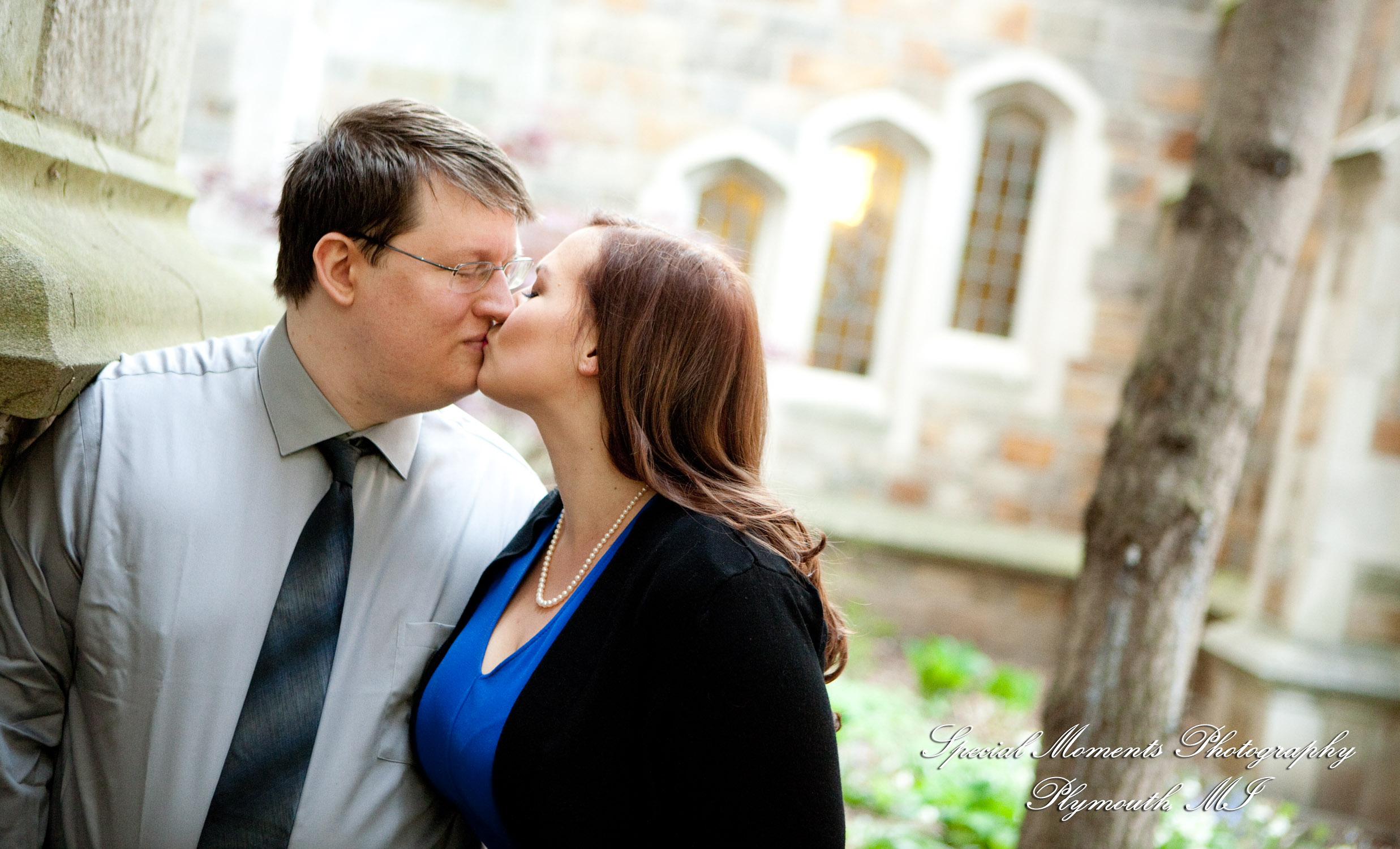 Jennifer & Joshua at Law Quad Ann Arbor MI Engagement wedding photograph