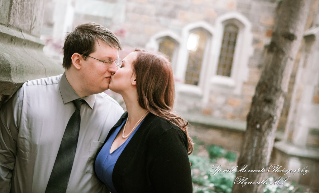 Jennifer & Joshua at Law Quad Ann Arbor MI Engagement wedding photograph