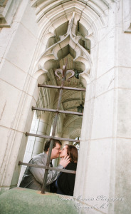 Jennifer & Joshua at Law Quad Ann Arbor MI Engagement wedding photograph