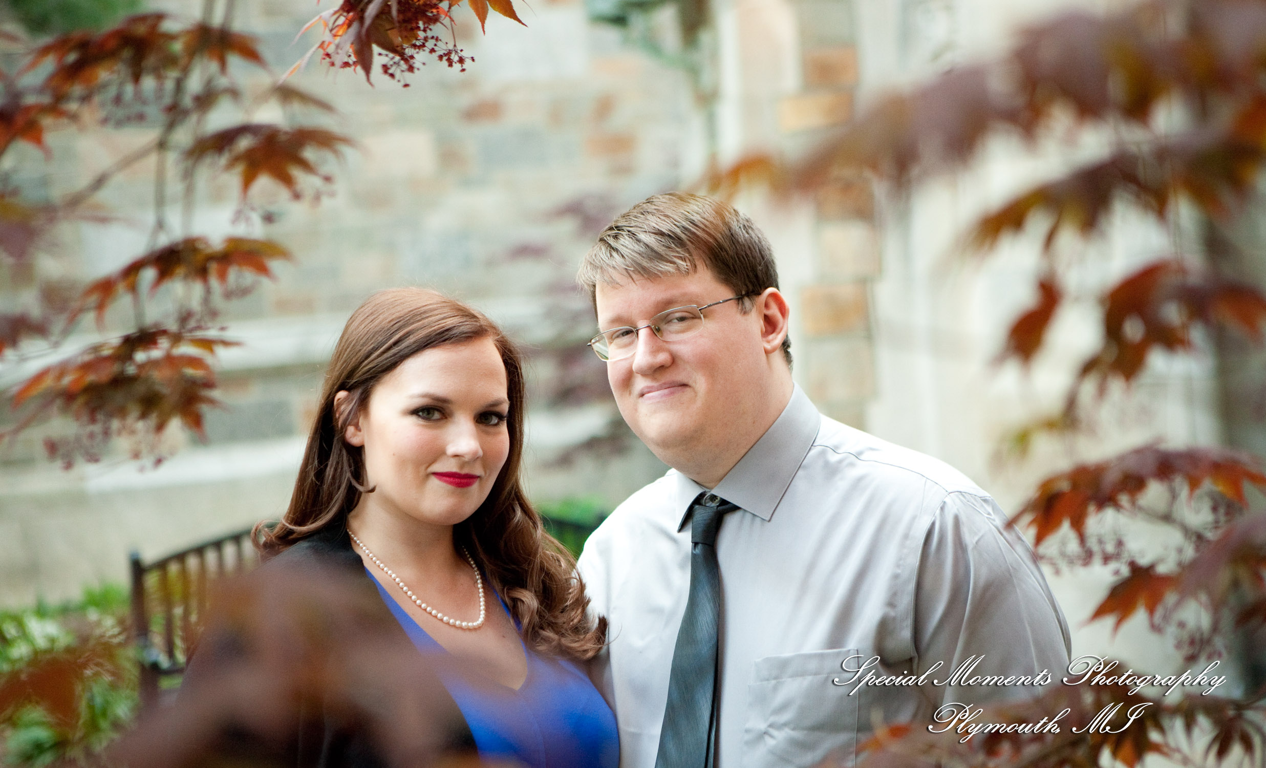 Jennifer & Joshua at Law Quad Ann Arbor MI Engagement wedding photograph