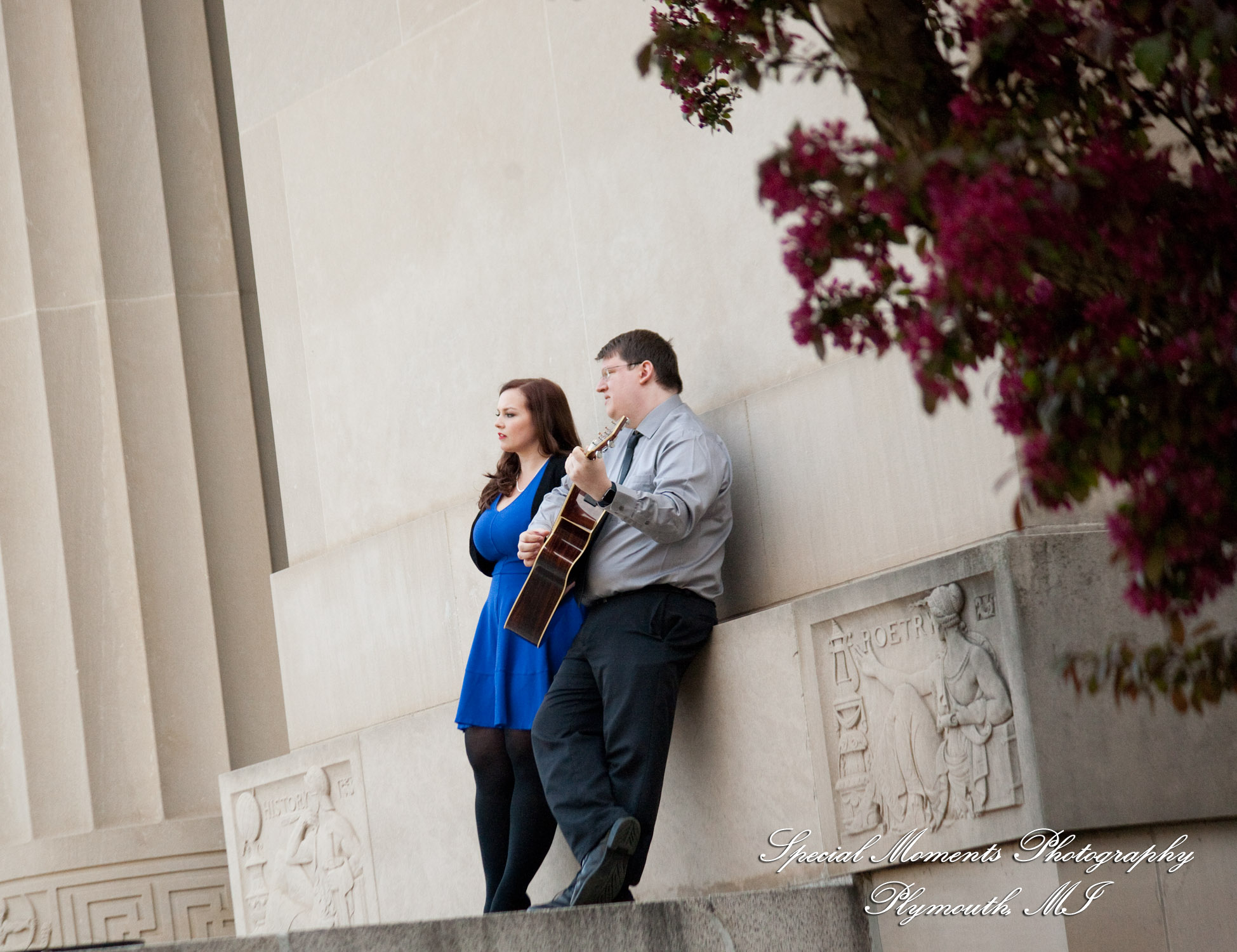 Jennifer & Joshua at Law Quad Ann Arbor MI Engagement wedding photograph