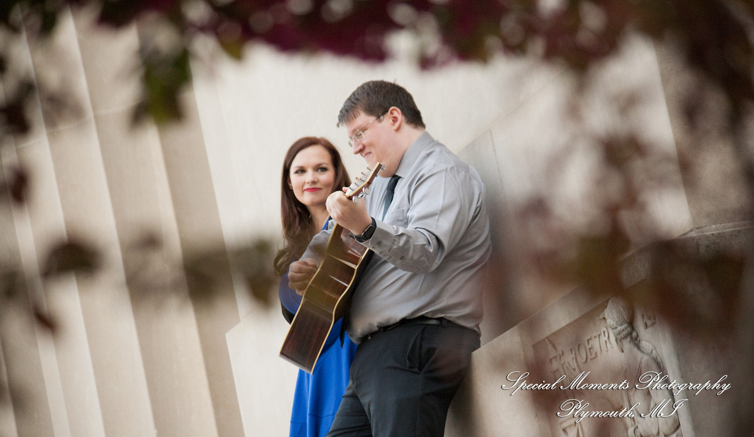 Jennifer & Joshua at Law Quad Ann Arbor MI Engagement wedding photograph