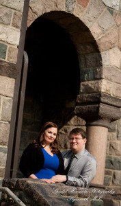 Jennifer & Joshua at Law Quad Ann Arbor MI Engagement wedding photograph