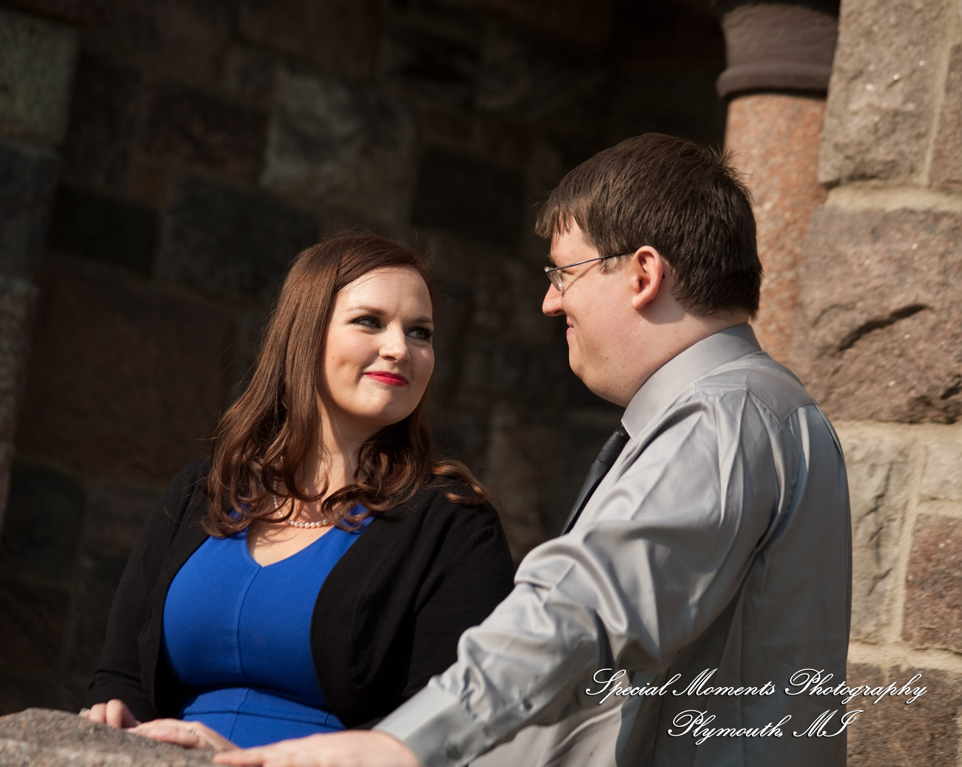 Jennifer & Joshua at Law Quad Ann Arbor MI Engagement wedding photograph