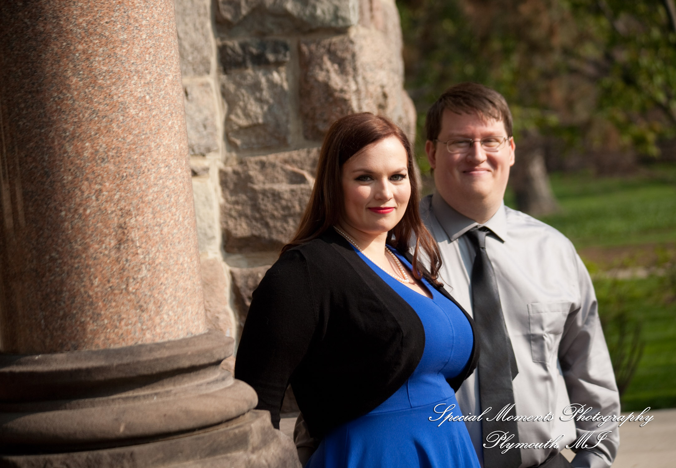 Jennifer & Joshua at Law Quad Ann Arbor MI Engagement wedding photograph