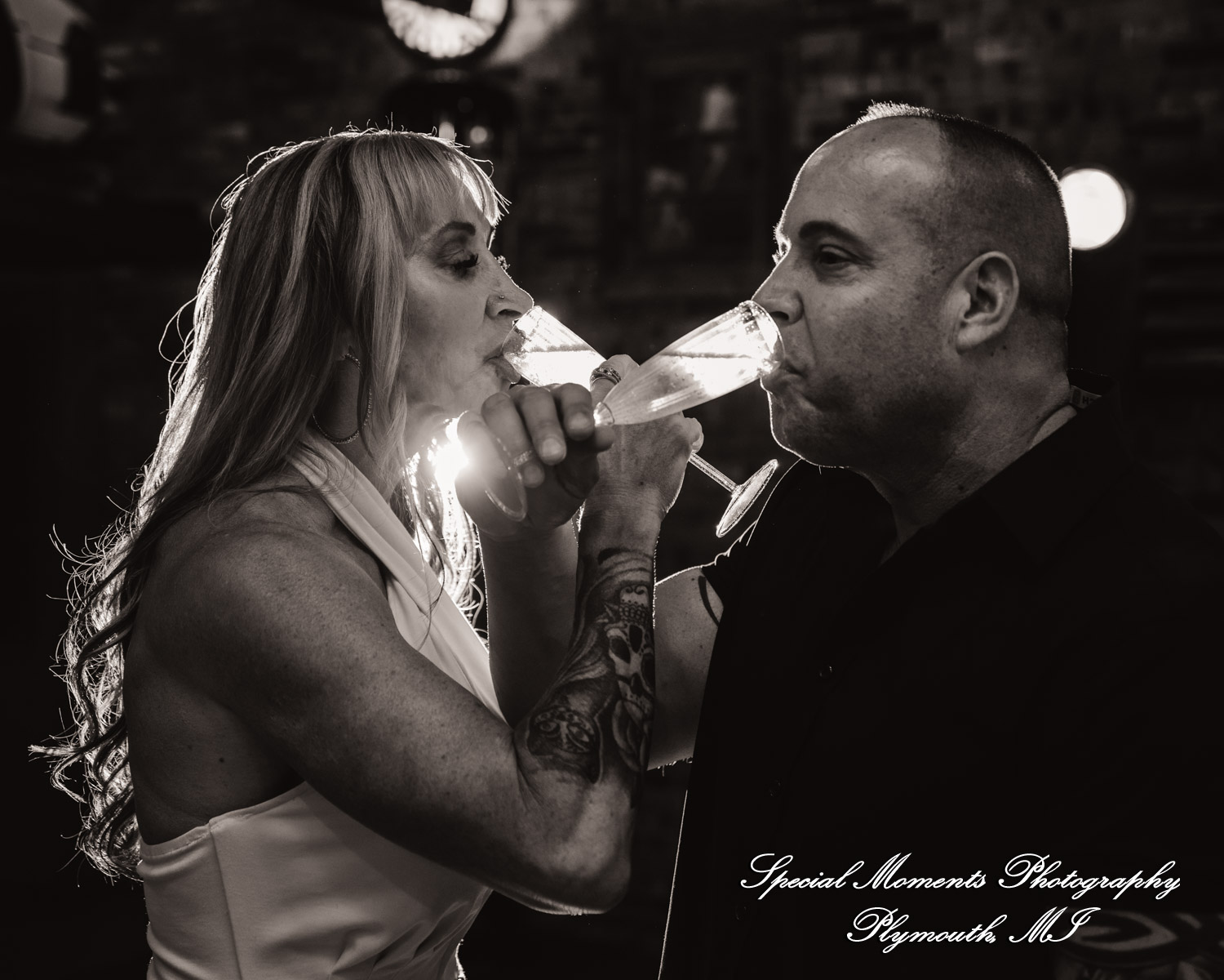 Laura & Mark at M1 Concourse Pontiac MI wedding photograph