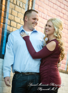 Downtown Plymouth MI engagement photograph