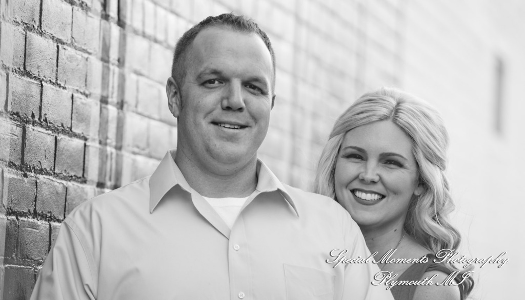 Downtown Plymouth MI engagement photograph