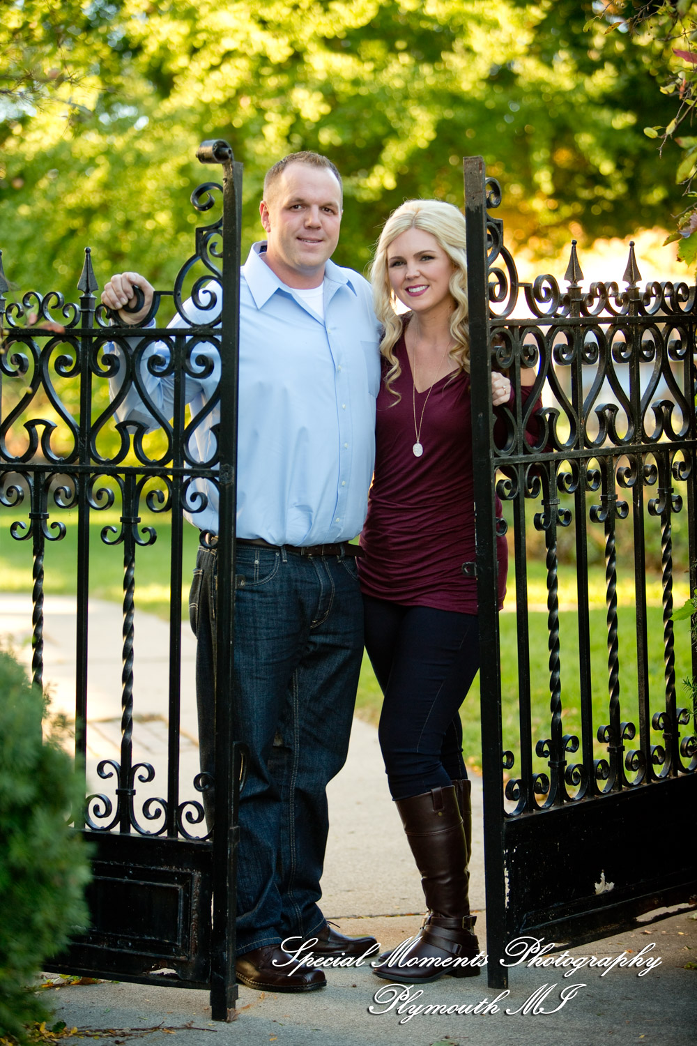 Downtown Plymouth MI engagement photograph