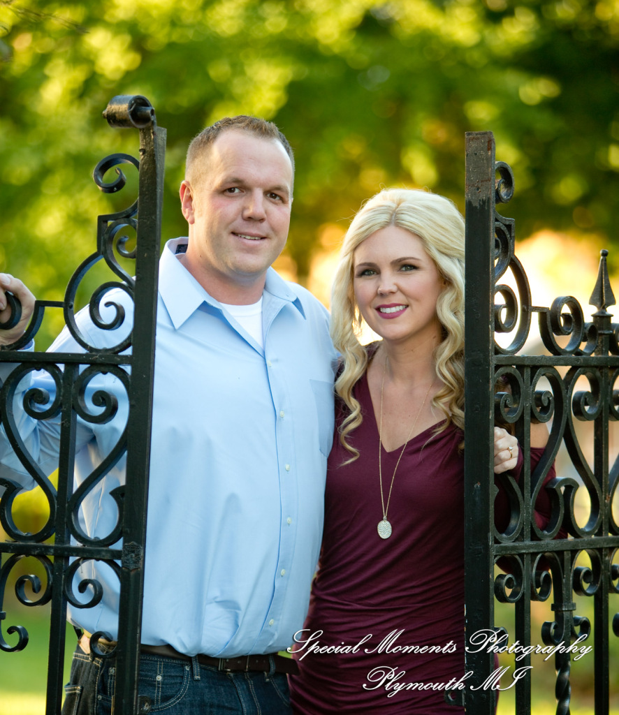 Downtown Plymouth MI engagement photograph