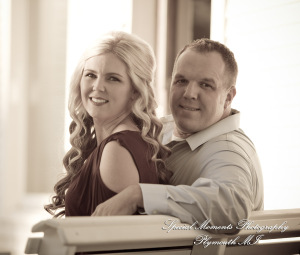 Downtown Plymouth MI engagement photograph