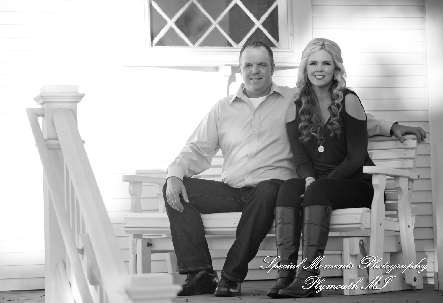 Downtown Plymouth MI engagement photograph