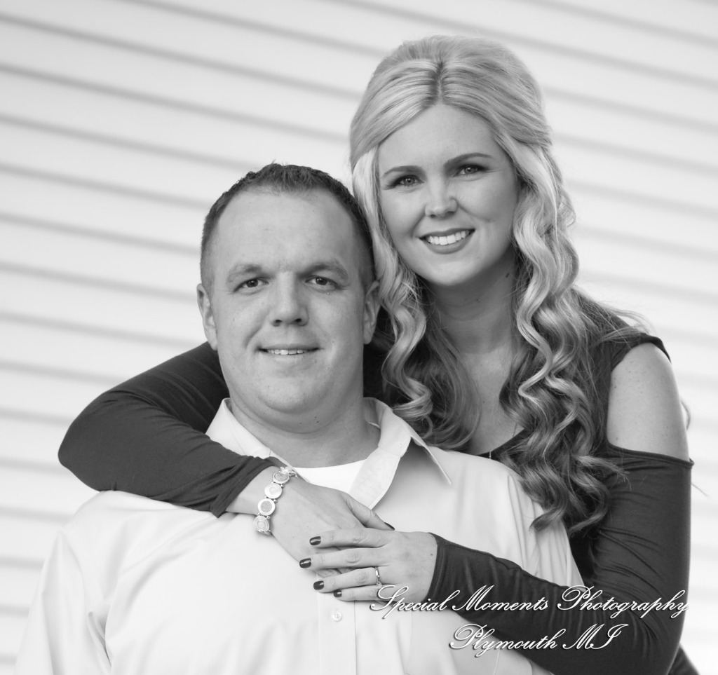 Downtown Plymouth MI engagement photograph