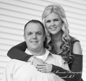 Downtown Plymouth MI engagement photograph