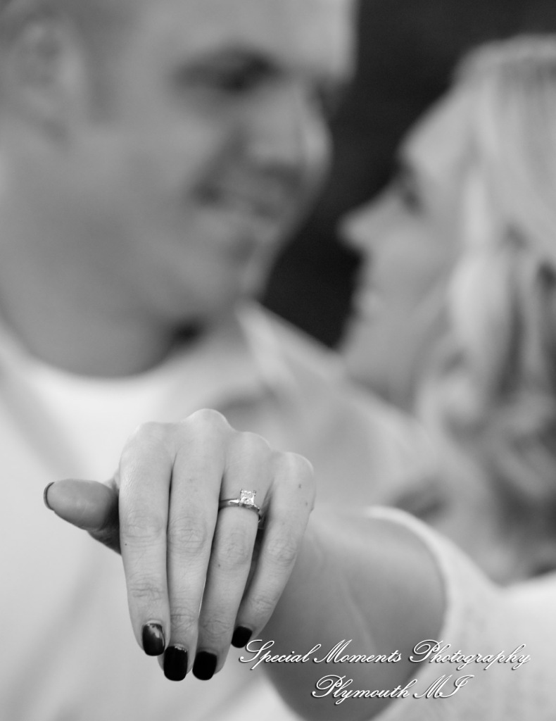 Downtown Plymouth MI engagement photograph