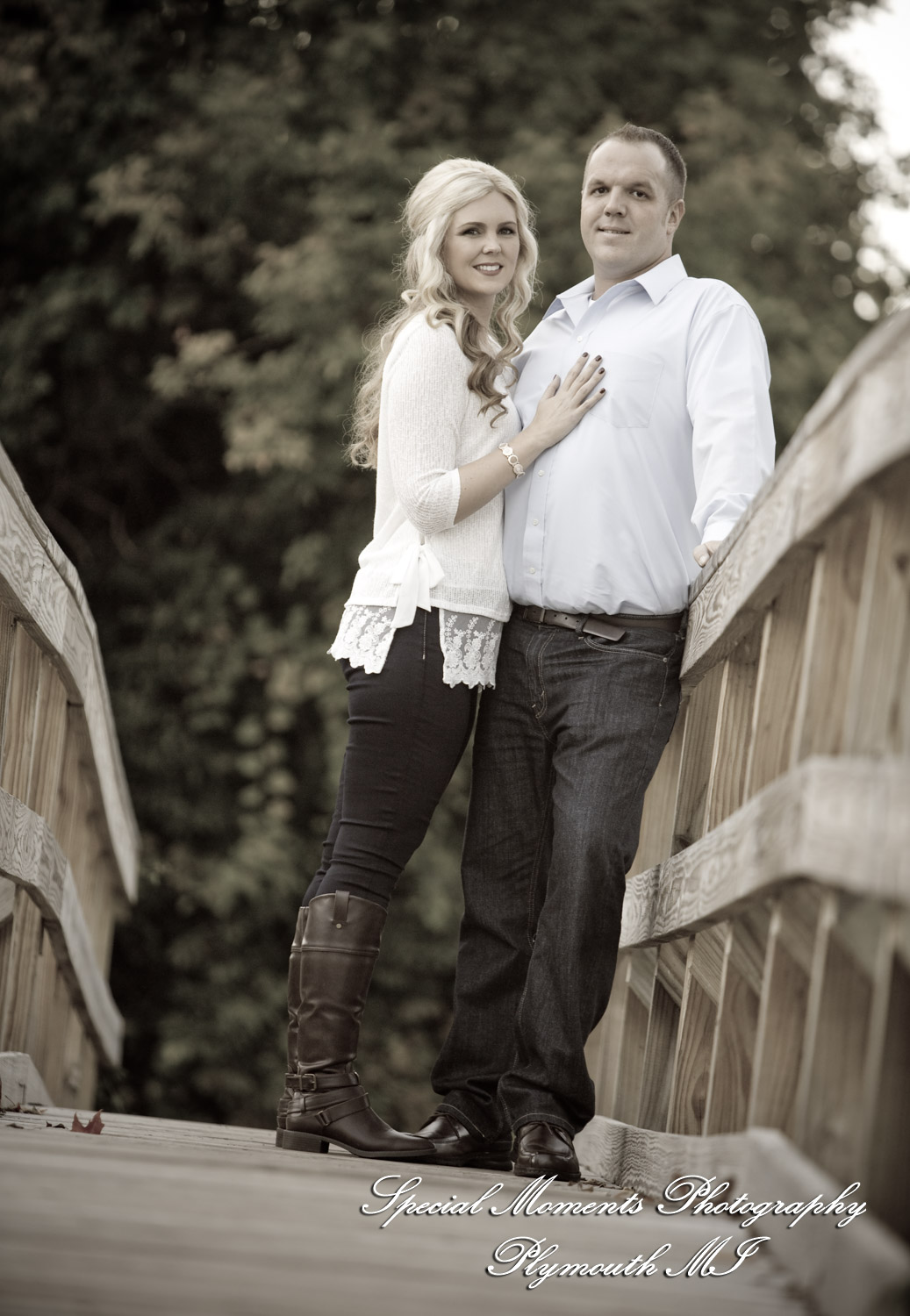 Hines Park Northville MI engagement photograph