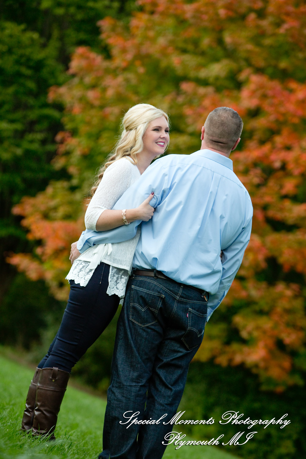 Hines Park Northville MI engagement photograph