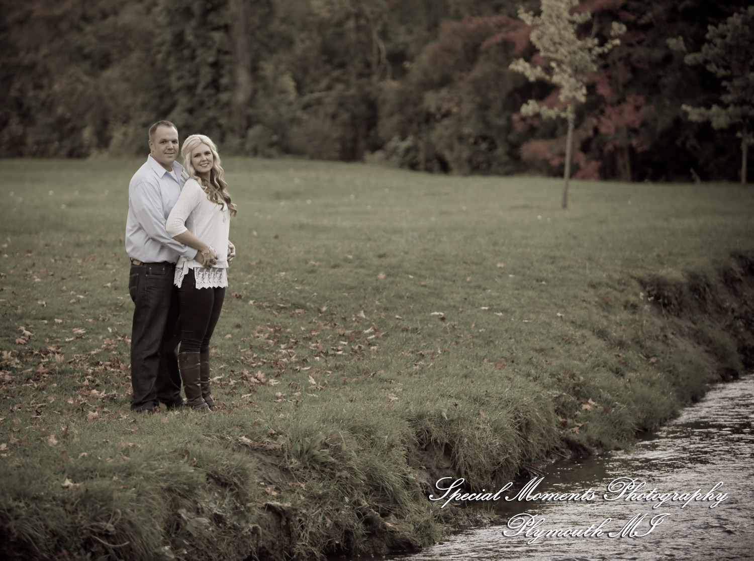 Hines Park Northville MI engagement photograph